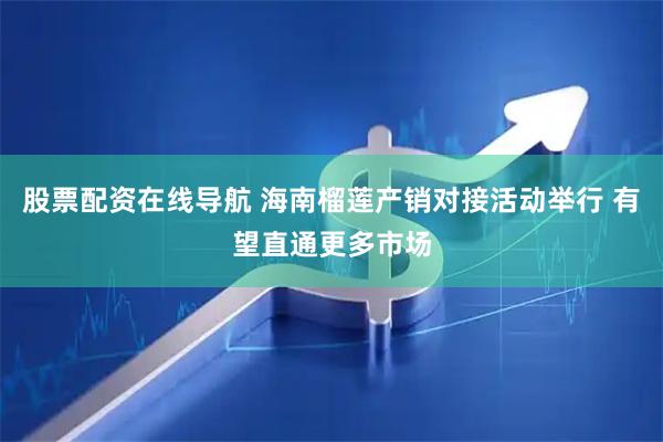 股票配资在线导航 海南榴莲产销对接活动举行 有望直通更多市场